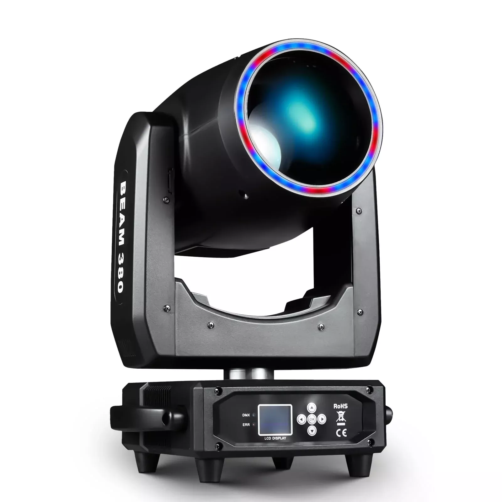 380W 19R Moving Head Light with Halo Effect, Zoom Stage Lights with 8+48 Prism, 13 Colors 14 Gobos, Professional DJ Lighting 19-