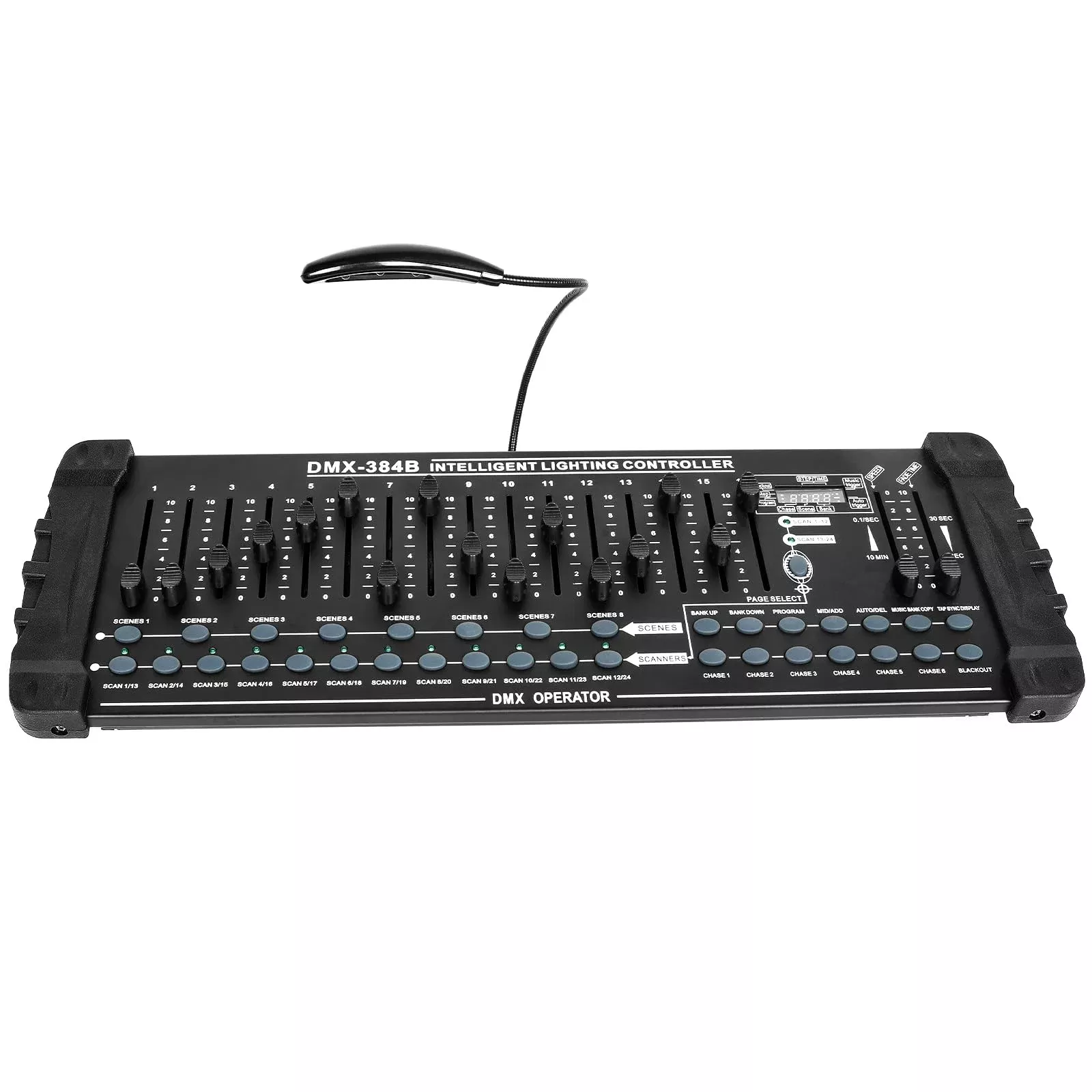 384CH DMX Cotroller DMX512 DJ Controller Use for Program Editing Support 30 Banks 8 Scenes 24 Fixtures Stage Lighting Console fo