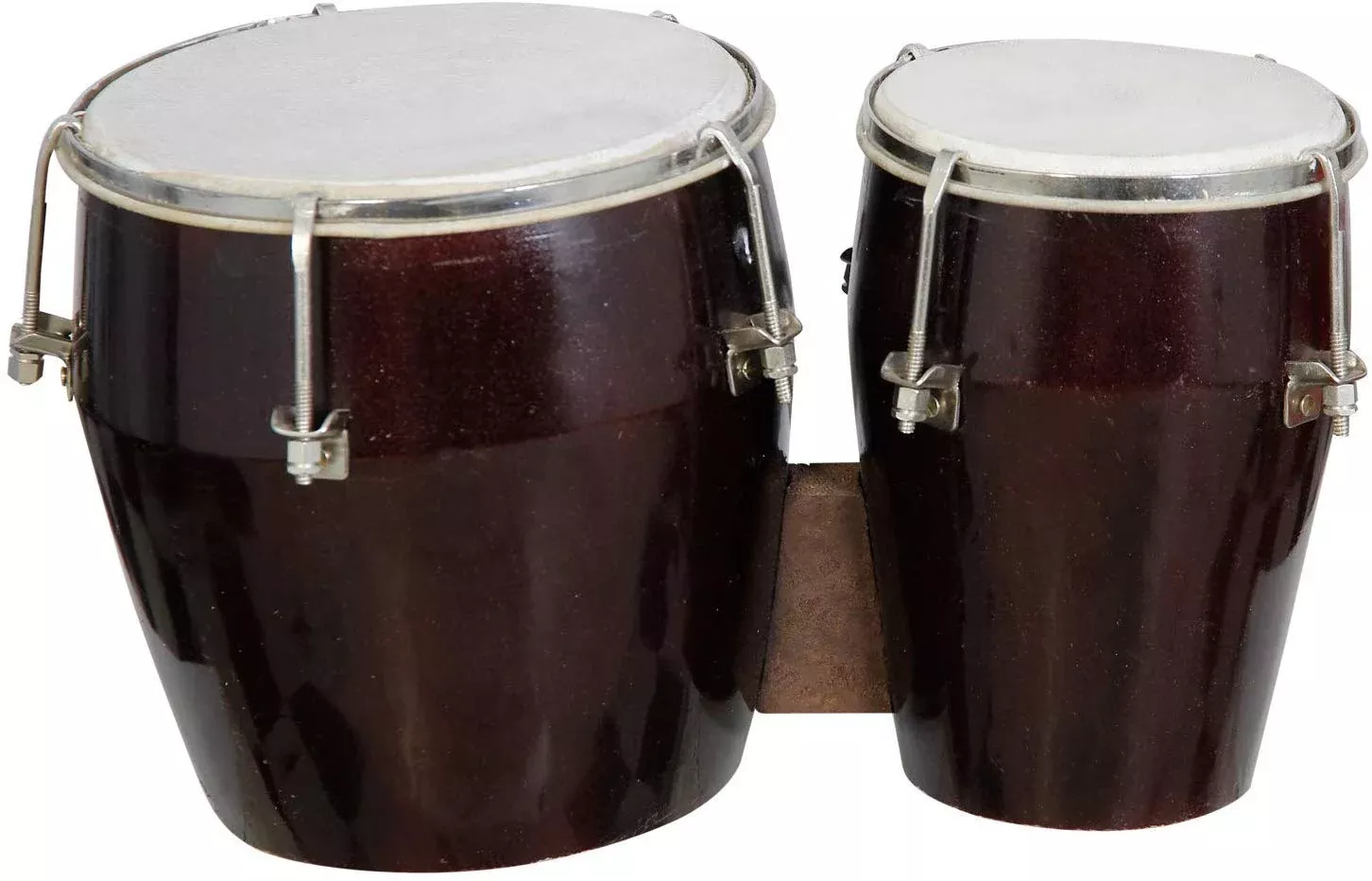 7 Inch Professional Hand Made Wooden Bango Drum Set Coke Colour