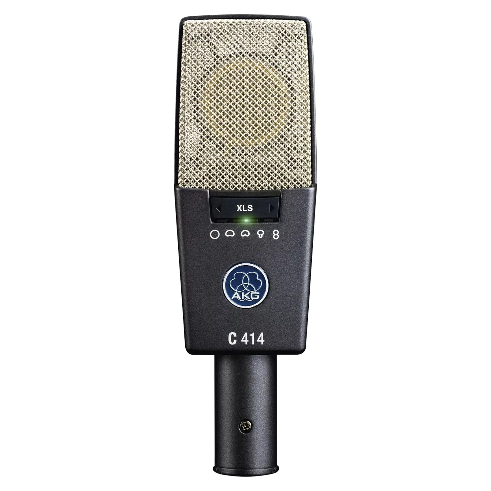 AKG C414 XLS Large Diaphragm Professional Studio Condenser Microphone Aluminum Gray Gold