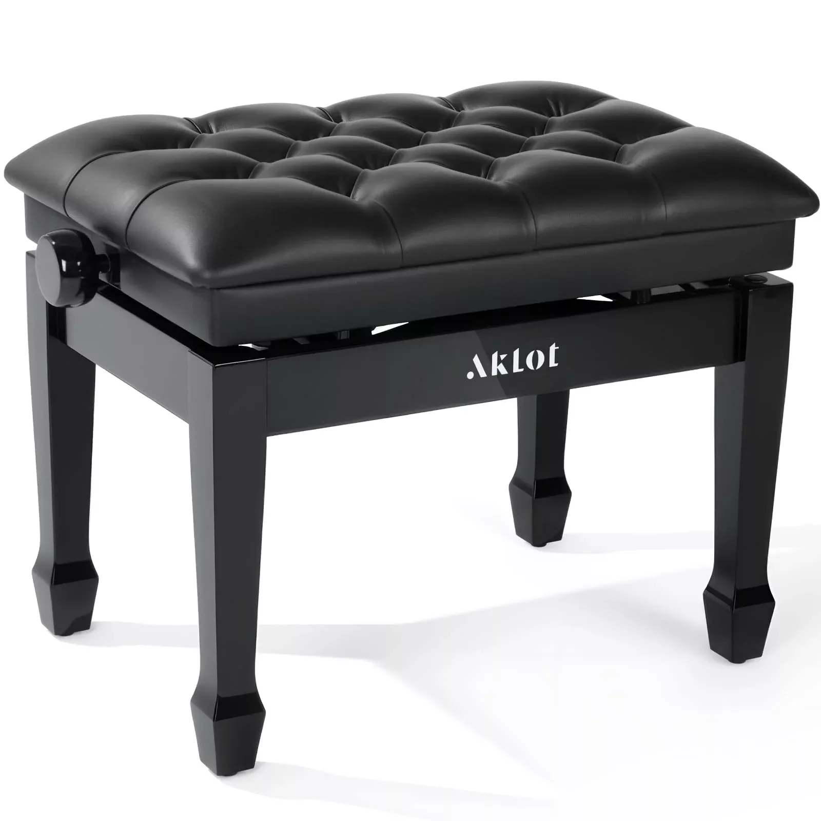 AKLOT Hydraulic Piano Bench, Keyboard Bench with Padded Cushion, Ajustbale Heavy Duty Piano Seat with High-Density Sponge, Piano