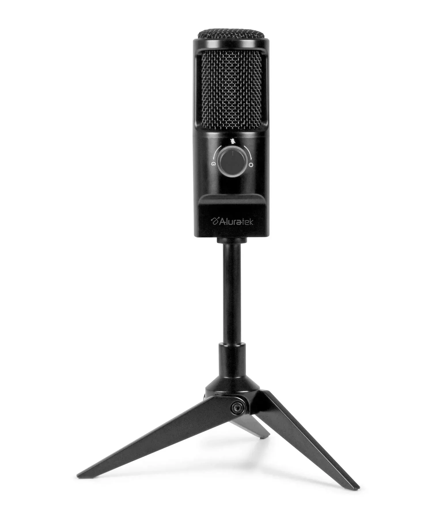 Aluratek USB Omnidirectional Microphone for Laptop, PC, and Mac, with Condenser, Adjustable Stand, for Streaming, Recording, Pod