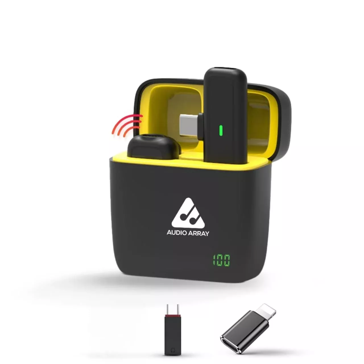 Audio Array Am-W16 Solo Wireless Lapel Over Ear Mic|In-Built Anc,Plug N Play,Longbattery Life,Ultra-Low Latency,Upto 30M Range|C