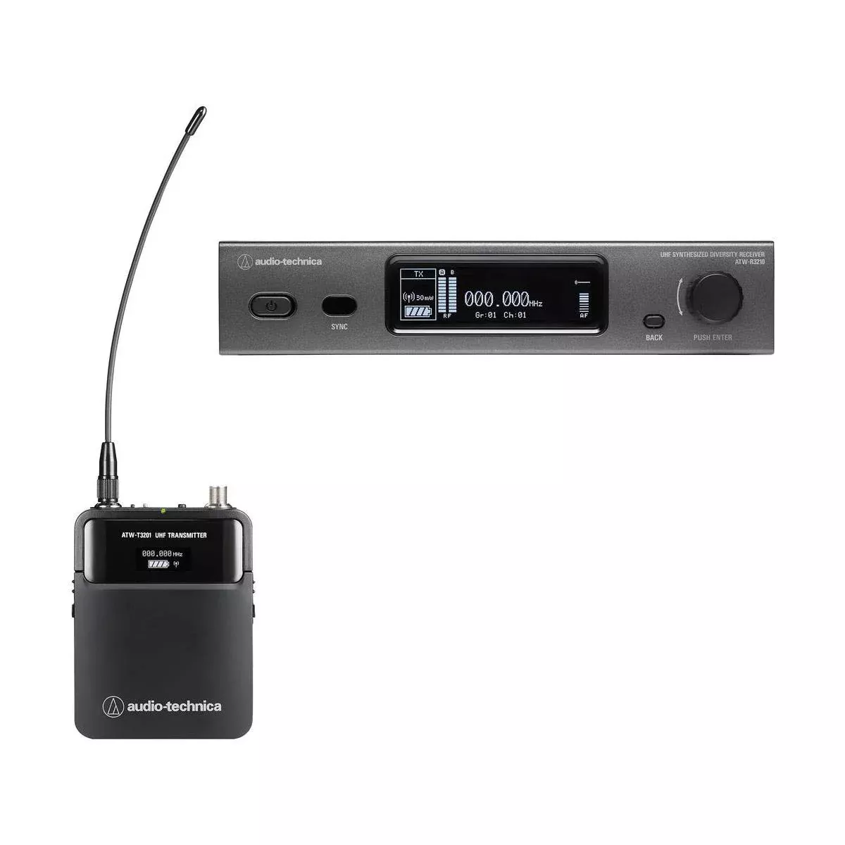 Audio-Technica 3000 Series True Diversity UHF Wireless Microphone System ATW-3211EE1 Black