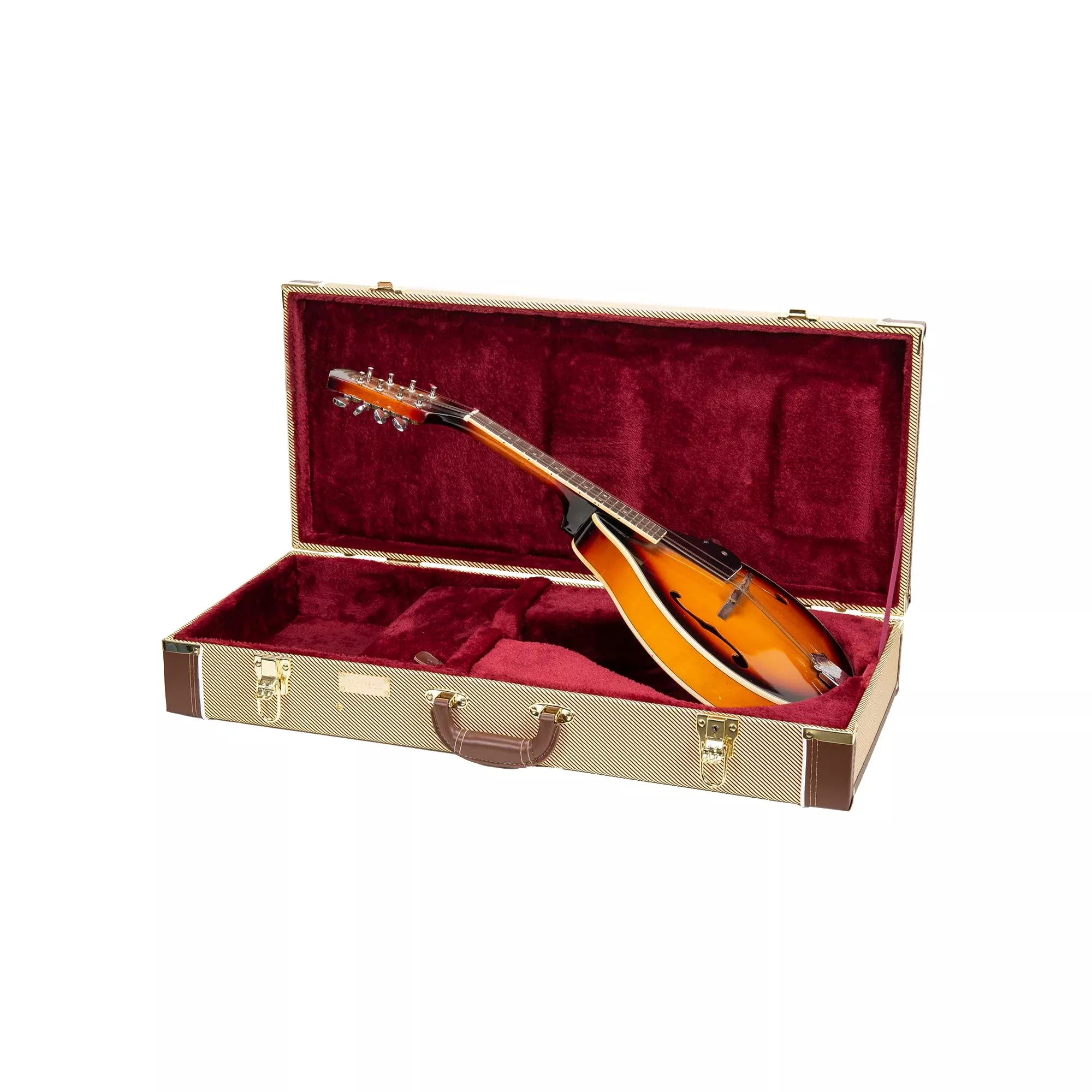 Crossrock Rectangular A-style Mandolin Case CRW620MATW-R Wood Vinyl Tweed