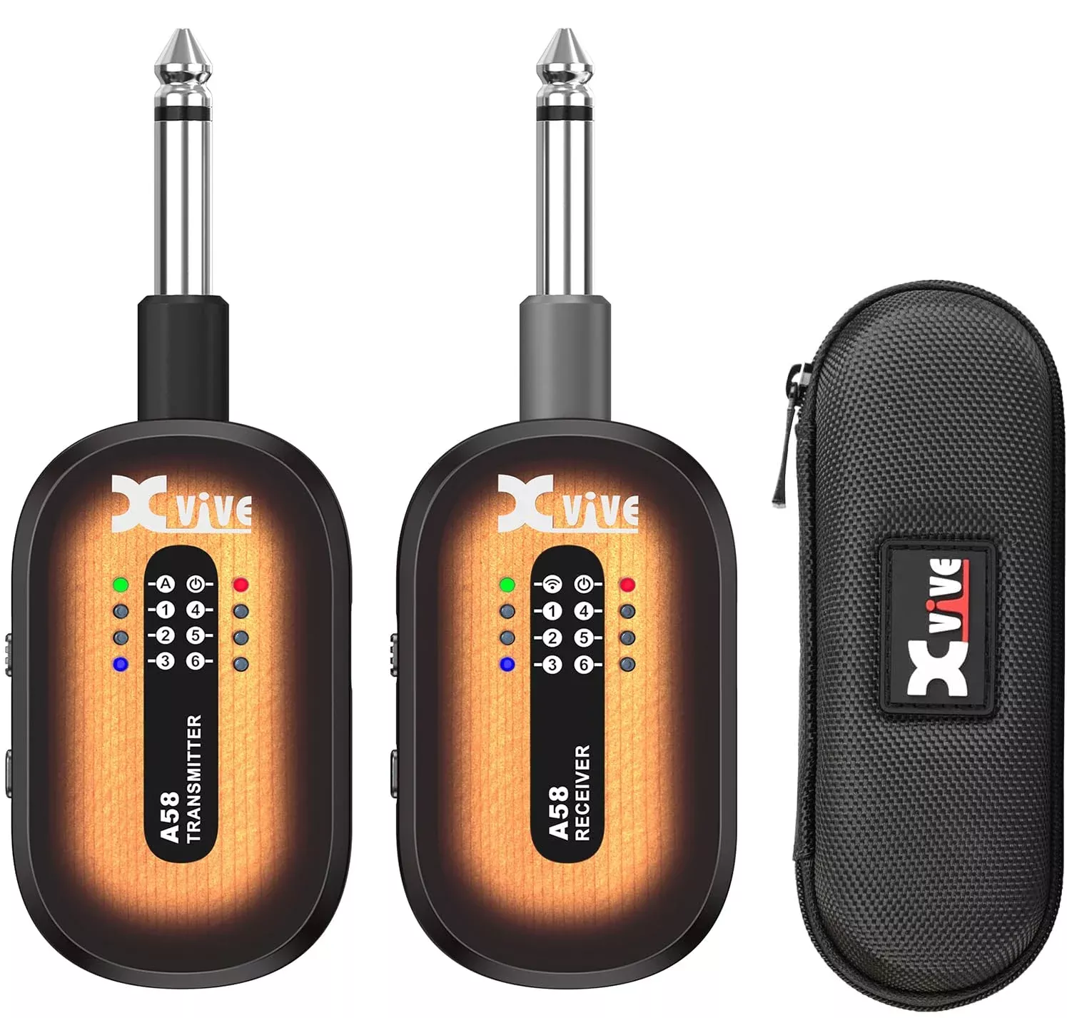 Xvive A58 Wireless Guitar System 5.8GHz Transmitter Receiver Sunburst