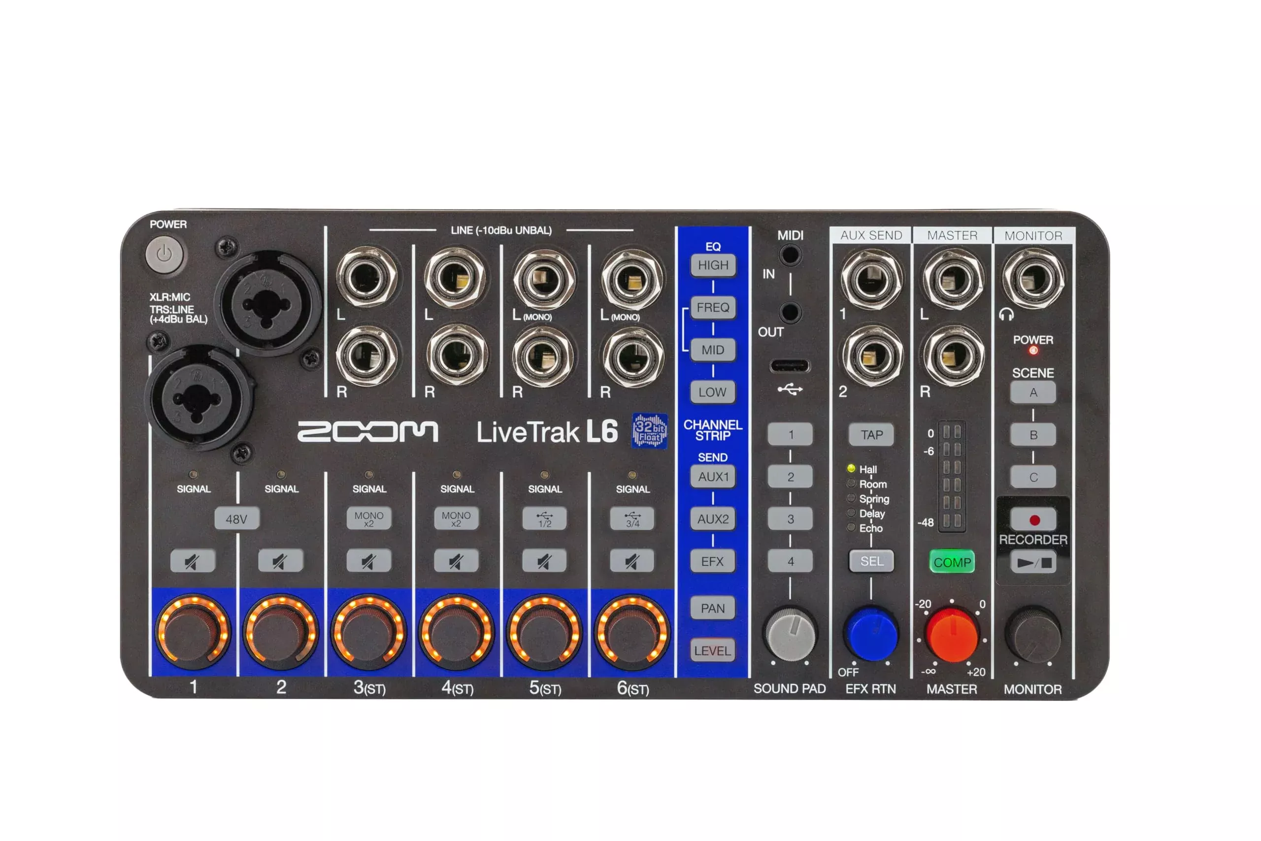 Zoom LiveTrak L6 10-Track Compact Portable Digital Mixer Recorder