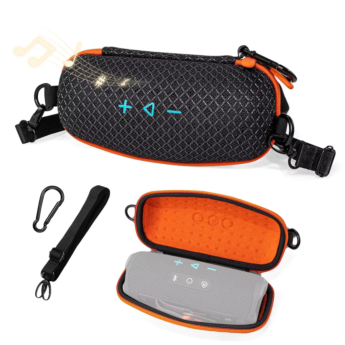 Zorbes Compatible With Jbl Flip 7 Charger Series Speakers Eva Hard Shell Carry Case, Waterproof Protective Storage Bag With Soft